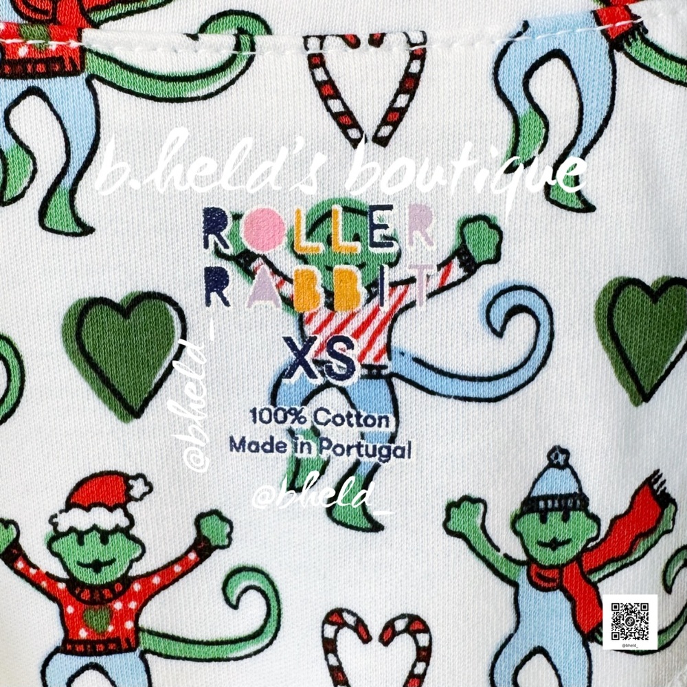 Roller Rabbit Merry Monkey Polo Pajamas in White XS & S Dreamland Day 1 New NWT - Picture 8 of 17